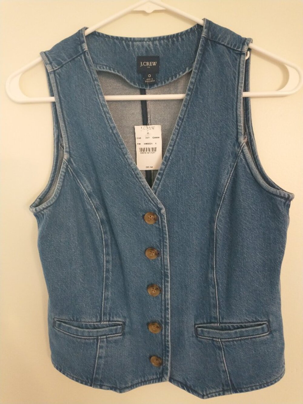 J Crew V Neck Denim Vest Size 0